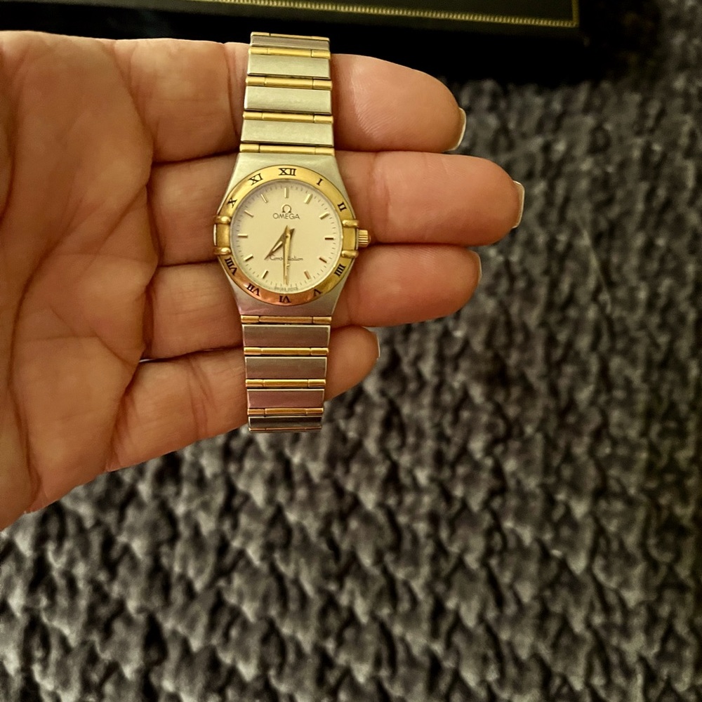 Omega watch two tone .